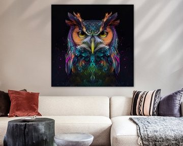 Colourful Majestic Owl by Henk van Holten