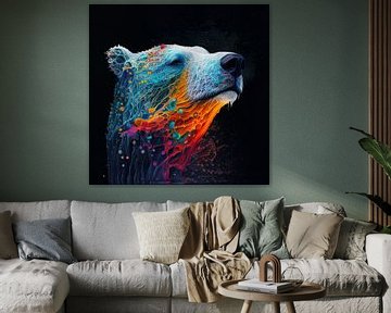 Illustration colorée d'un ours polaire majestueux sur Henk van Holten
