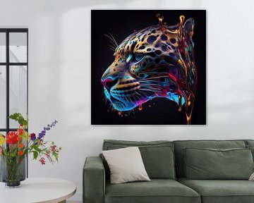 Bunte Illustration eines majestätischen Panthers von Henk van Holten