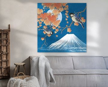 Birds & Mount Fuji van Marja van den Hurk