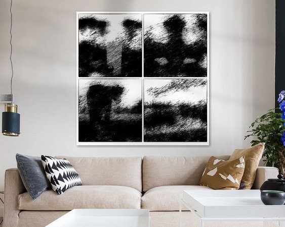 Voorbeeld van het werk in een kamer