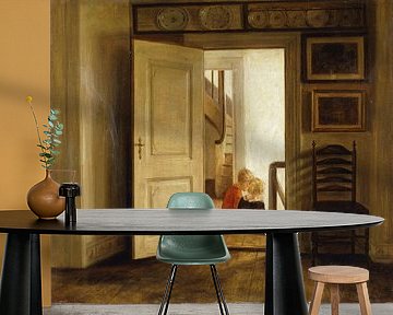 Children in an Interior, (oil on canvas)