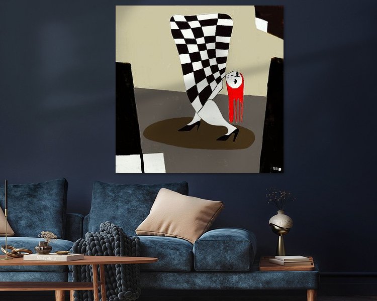 Voorbeeld van het werk in een kamer