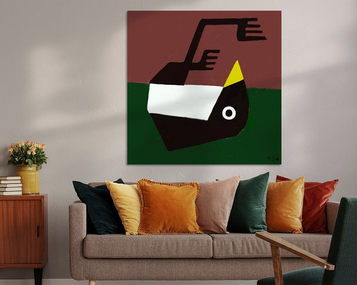 Voorbeeld van het werk in een kamer