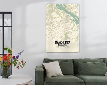 Vintage map of Manchester (Pennsylvania), USA. by Rezona