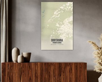 Vintage landkaart van Orrtanna (Pennsylvania), USA. van MijnStadsPoster
