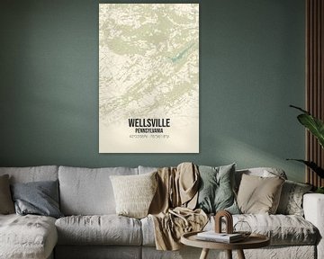 Vintage landkaart van Wellsville (Pennsylvania), USA. van MijnStadsPoster