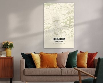 Vintage map of Christiana (Pennsylvania), USA. by Rezona