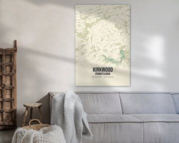 Vintage landkaart van Kirkwood (Pennsylvania), USA. van Rezona