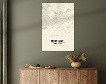 Vieille carte de Mountville (Pennsylvanie), USA. sur Rezona