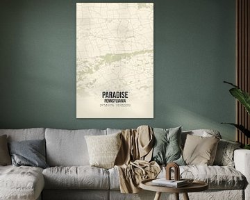 Vintage landkaart van Paradise (Pennsylvania), USA. van Rezona