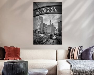CHICAGO Riverwalk schwarz-weiß von Melanie Viola