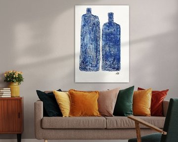 Zwei blaue Flaschen von Beatrice Chauville