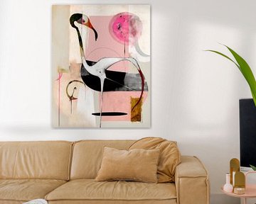 Flamingo Abstrakte Malerei. von AVC Photo Studio
