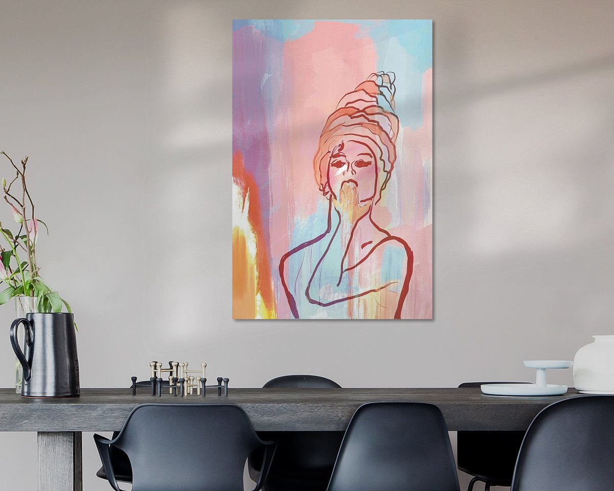 Voorbeeld van het werk in een kamer