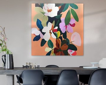 Abstract schilderij flower power van Studio Allee