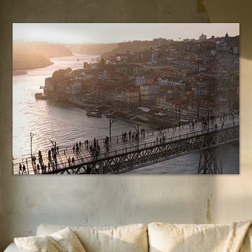 Brücke Porto Luis I in Abendrot (Portugal)