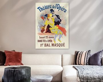 Jules Chéret - Affiche voor het 1er. Bal Masqué, La Grande Fête À L'opéra, 22 Janvier (1898) van Peter Balan