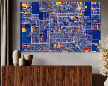 City map Mondriaan style van Niek Traas