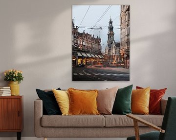 Raadhuisstraat met Westerkerk, Amsterdam, Nederland