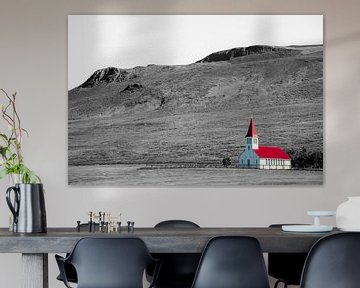 red and white wooden church, Iceland by Jan Fritz