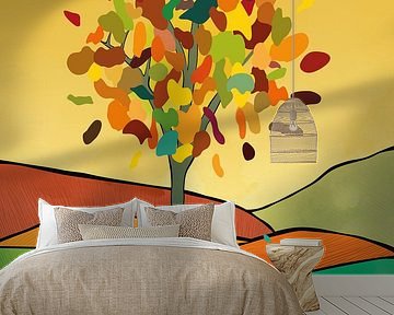 Abstrakter Baum im Herbst von Tanja Udelhofen