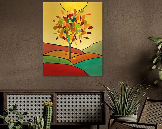 Voorbeeld van het werk in een kamer