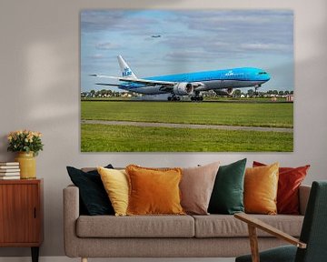 KLM Boeing 777-300 (PH-BVN) landed at Polderbaan. by Jaap van den Berg