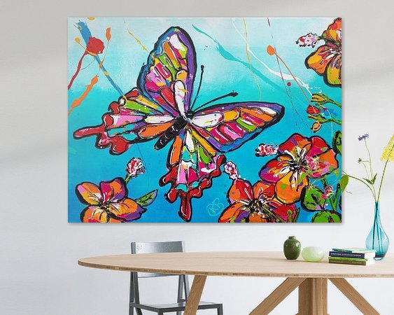 Voorbeeld van het werk in een kamer