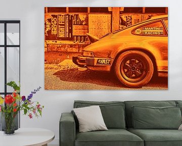 Sportieve Porsche in het oranje