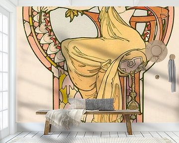 Seated Woman, plate no. 48 from Documents Décoratifs (1901) von Alphonse Mucha von Peter Balan