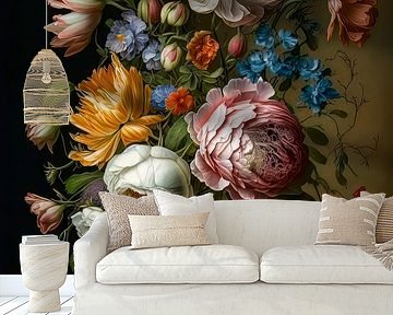 Still life with flowers old masters style. by AVC Art Studio