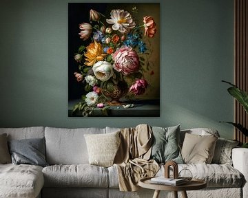 Stillleben mit Blumen im Stil alter Meister. von AVC Photo Studio