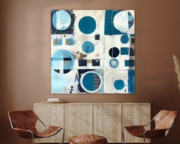 Wavy blue squares and round shapes by Color Square
