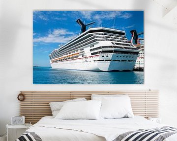 A cruise ship anchors in Nassau - Bahamas by Jan Schneckenhaus