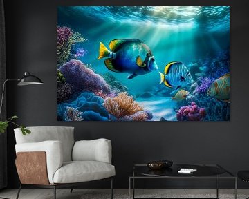Underwater scene with tropical fish. by AVC Photo Studio