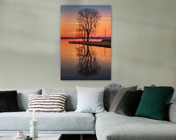 Sunset at the Zuidlaardermeer lake by Marga Vroom