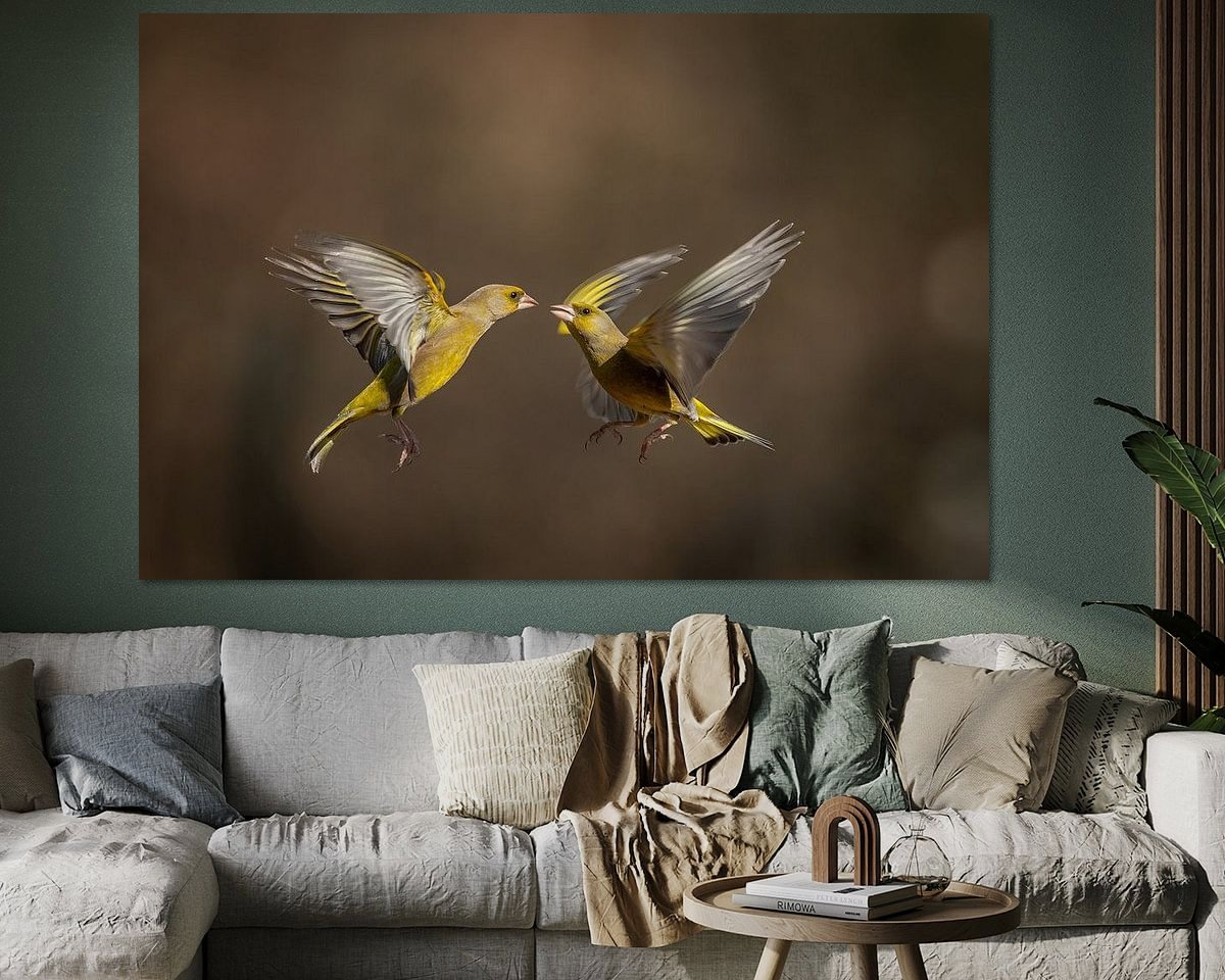 Voorbeeld van het werk in een kamer