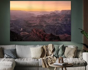 De verbazingwekkende Grand Canyon na zonsondergang van Martin Podt