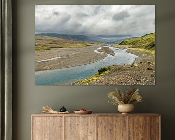 Fossa riviervallei in IJsland tijdens de zomer