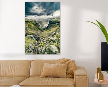 Iceland canyon at the Haifoss waterfall by Sjoerd van der Wal Photography