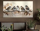 Voorbeeld van het werk in een kamer
