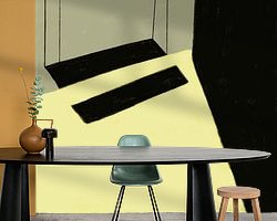 Voorbeeld van het werk in een kamer