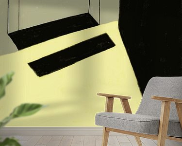 Voorbeeld van het werk in een kamer