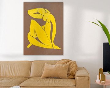 Inspiriert von Henri Matisse Beige Gelb von Mad Dog Art