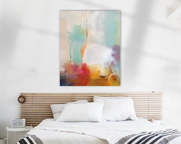 Modern abstract in frisse pastelkleuren van Studio Allee