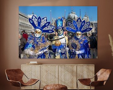Carnaval op het San Marcoplein in Venetië van t.ART