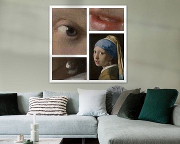 Meisje met de parel- collage met details van Digital Art Studio