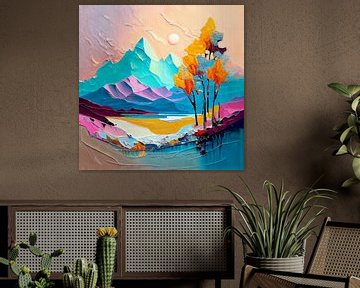 Pastel mountain landscape by Bianca ter Riet