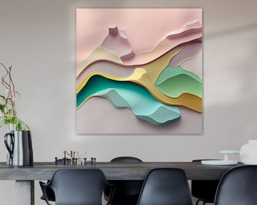 Pastell abstrakte Landschaft von Bianca ter Riet